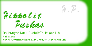 hippolit puskas business card